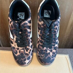 Dolce Vita Animal leopard Print Sneakers with Black Accents